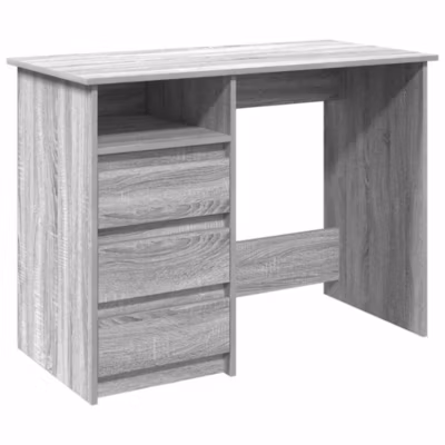 Bureau sonoma gris 102x50x75 cm bois d&rsquo;ingénierie vidaXL