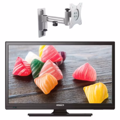 PACK  TV LED 18.5&Prime; 47cm Téléviseur HD Camping car 12V + Support TV 180 Charge max 15kg ANTARION