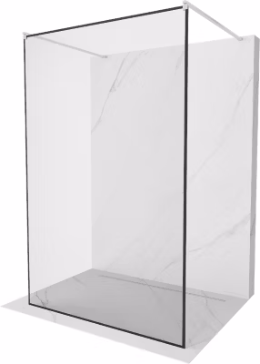 Mexen Kioto paroi de douche autoportante 150 x 200 cm, cadre noir 8 mm, nickel brossé – 800-150-002-97-70
