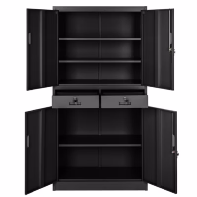 Armoire de classement en métal en acier lâqué époxy noir
