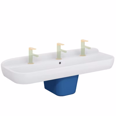 Lavabo pour enfant VitrA Sento Kids 125 cm 1 hauteur avec trop-plein + cache-siphon Sento kids