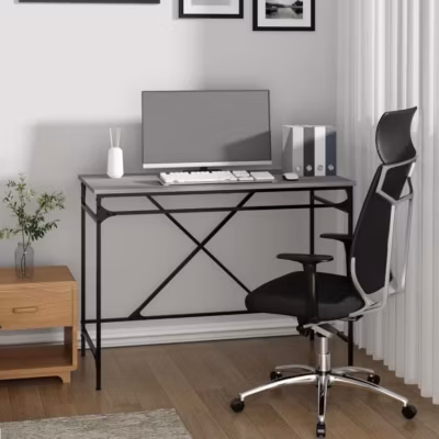 vidaXL Bureau sonoma gris 100x50x75 cm bois d&rsquo;ingénierie et fer 826722