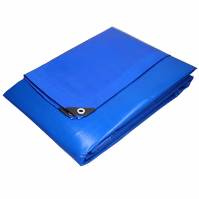Bâche de couverture étanche protection en PE avec oeillets 8×10 m 260 g/m² bleu
